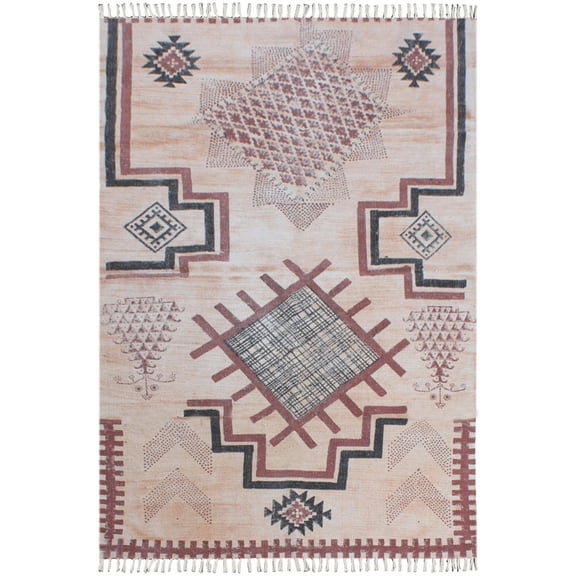 Casavani Flat Weave Custom Living Room Rug, Brown 4x4 feet