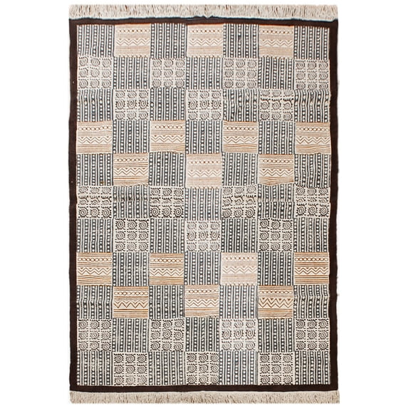 Casavani Flat Weave Geometric Bedroom Rug,Brown 10x16 feet
