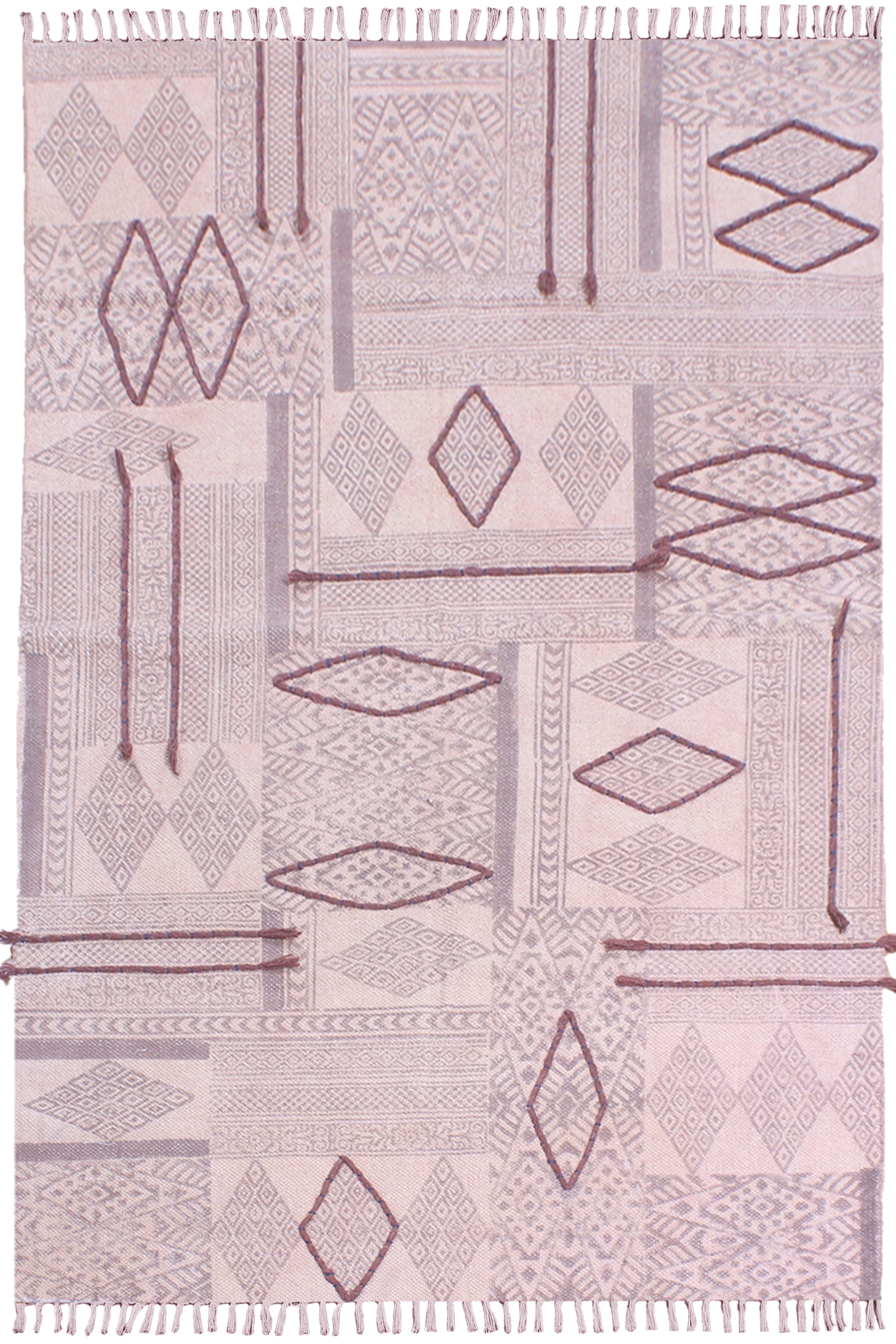 Casavani Flat Weave Geometric Dining Room Rug, Brown 4x4 feet - Walmart.com