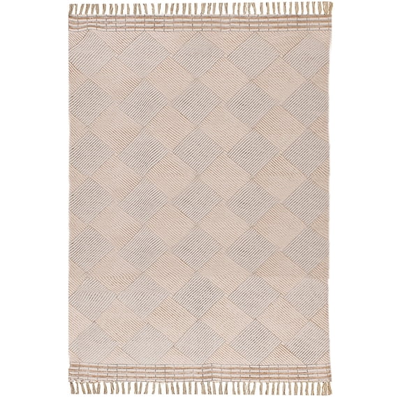 Casavani Geometric Area Rug Rectangle Outdoor Mat Beige area Rugs 8x8 feet