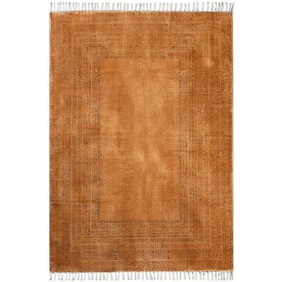 Casavani Geometric Cotton Kilim Garden Rug,Brown 3x20 Ft