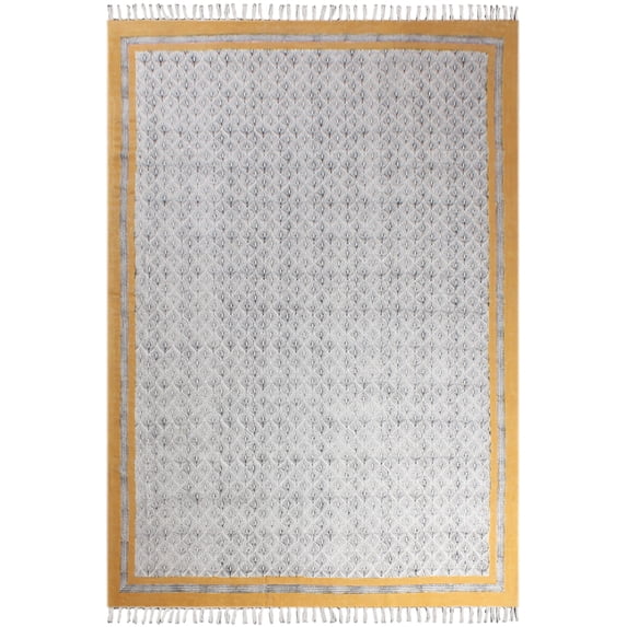 Casavani Geometric Custom Area Kitchen Kilim,Yellow 10x10 ft