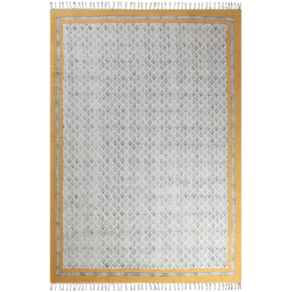 Casavani Geometric Custom Area Kitchen Kilim,Yellow 10x14 ft