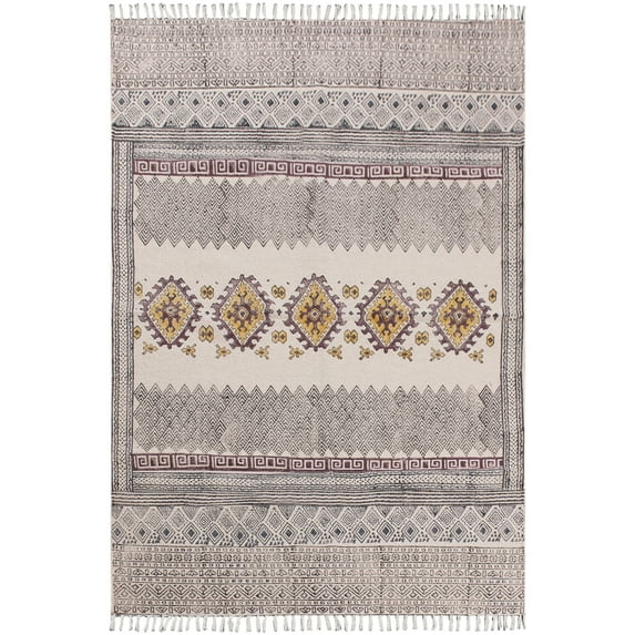 Casavani Geometric Custom Size Rectangle Rug, Beige 4x7 feet