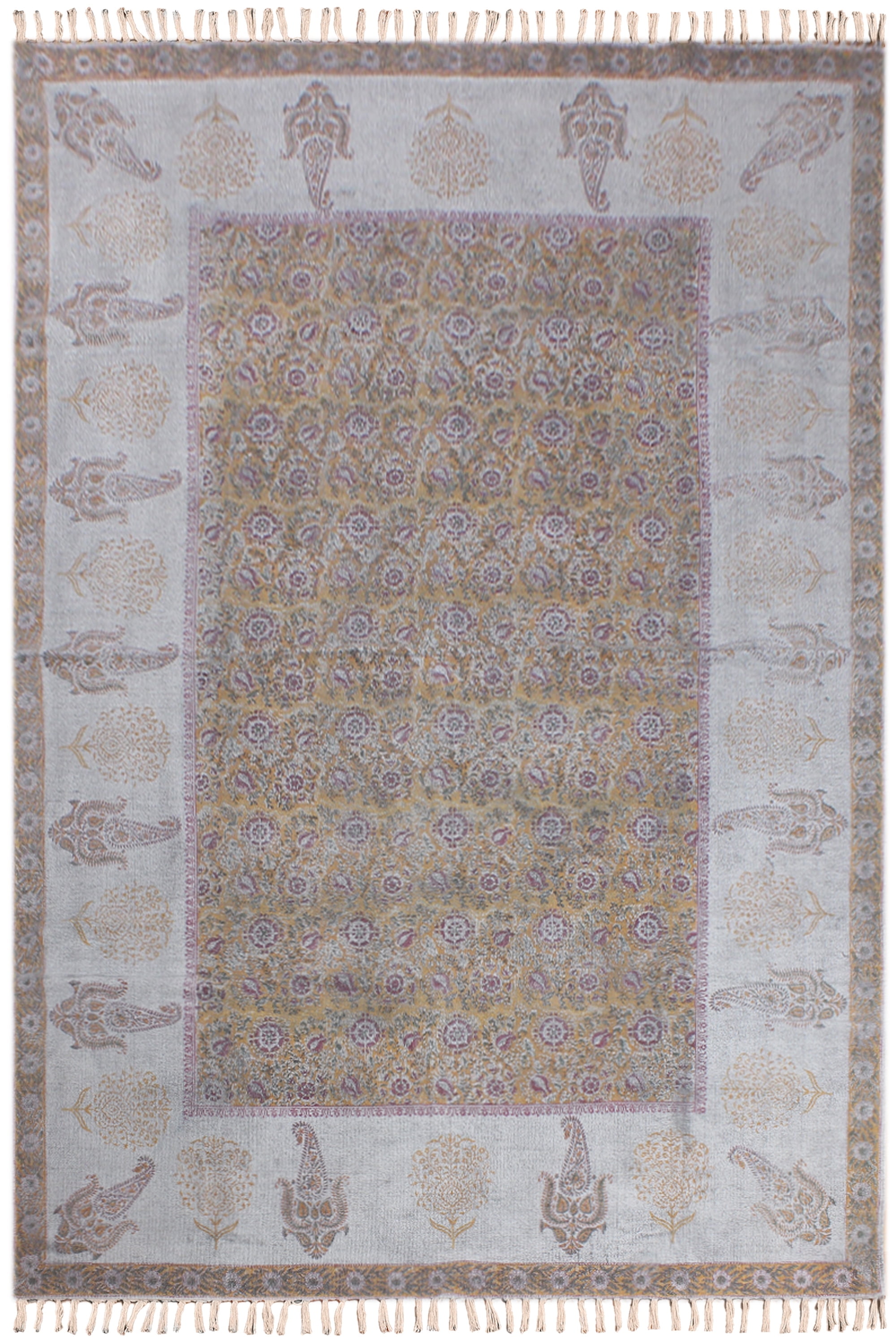 Casavani Geometric Dining Room Floor Carpet,Yellow 11x11 ft