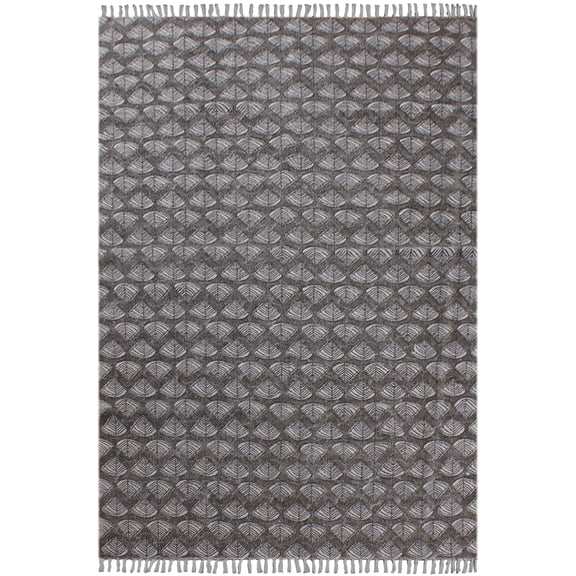 Casavani Geometric Hand Block Printed Yoga Mat,Gray 2.6x8 Ft