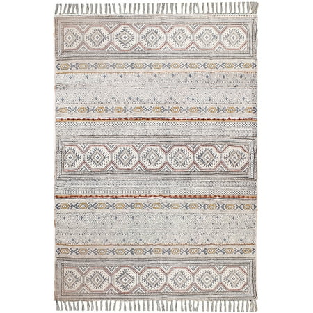 Casavani Gray Cotton Dhurrie Square Living Rom Carpets Modern Home Decor Kilim 7x7 feet