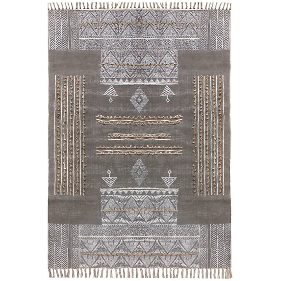 Casavani Gray Living Room Rug Garden Area Carpet Rectangle Floor Kilim 6x6 Feet