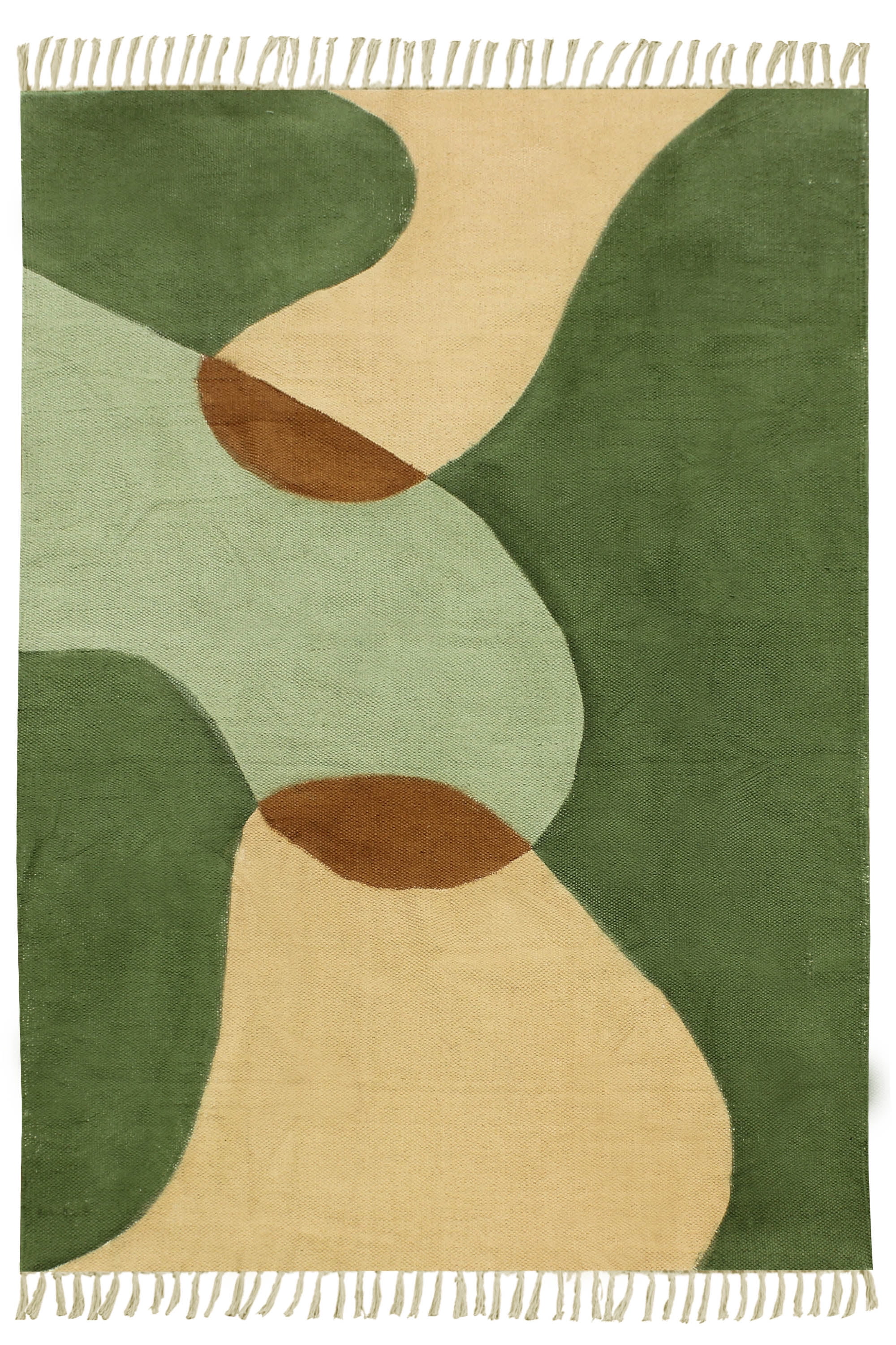 Casavani Green Area Rug Indian Handmade Bedroom Area Carpets Yoga Mat 2