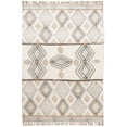 thumbnail image 1 of Casavani Hand Block Print Dhurrie Gray Rectangle Kilim Outdoor Yoga rug 4x12 Feet, 1 of 5