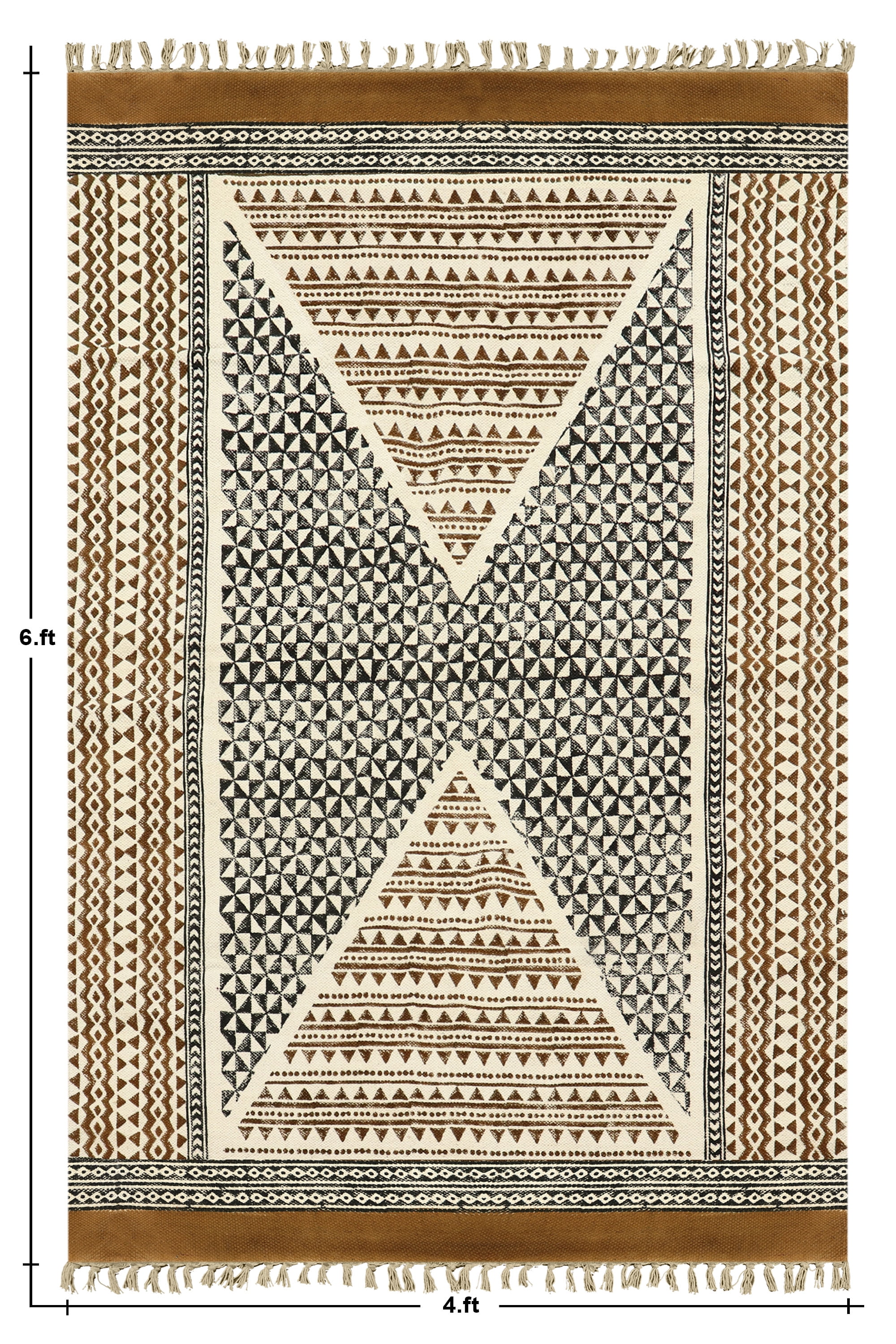 Casavani Hand Block Printed Black Cotton Hallway Stair Runner Area Rug ...