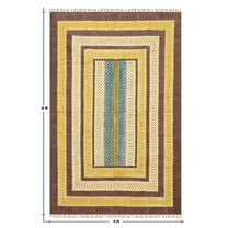 Casavani Hand Block Printed Brown Cotton Kitchen and Study Room Carpets Outdoor Patio Rug 2x3 feet