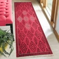 thumbnail image 1 of Casavani Hand Block Printed Cotton Dhurrie Red Study Room Carpets Square Outdoor Rug 4x4 feet, 1 of 7