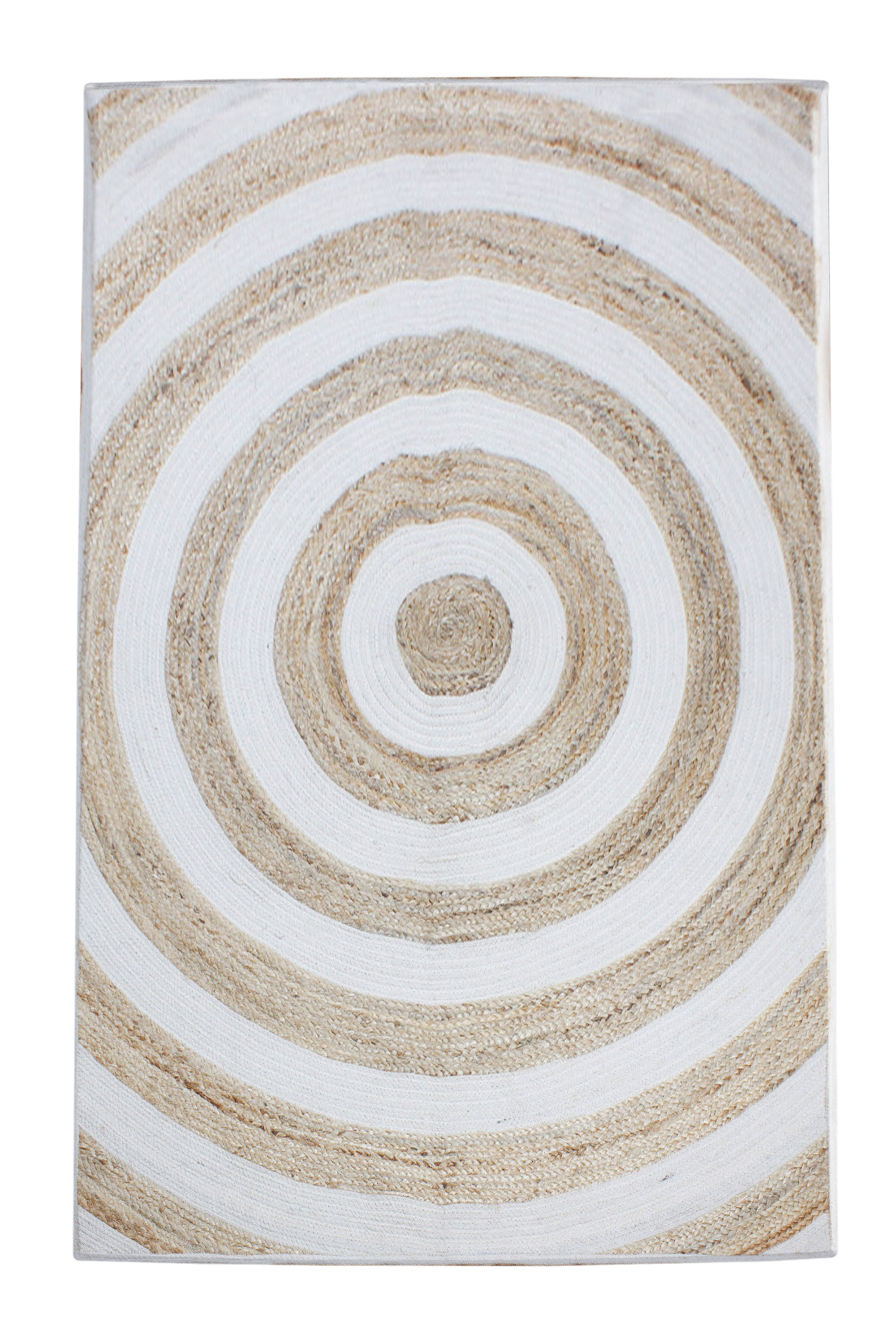 Casavani Hand Braided Jute Rug White Hallway Stair Runner Rug Entrance