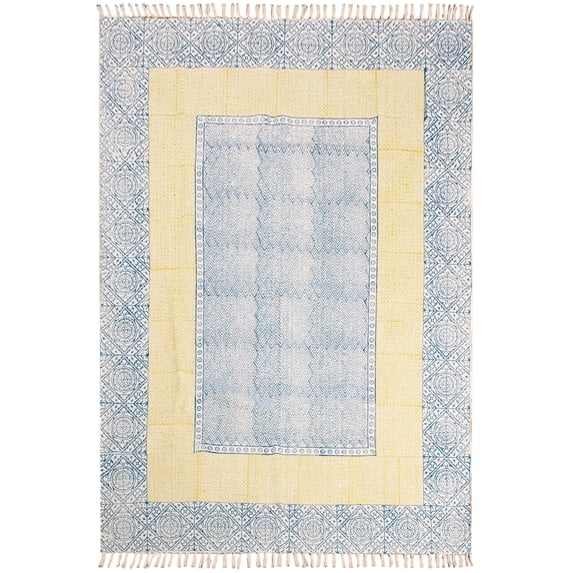 Casavani Hand Made Durrie Home Décor Area Rug, Blue 4x20 Ft