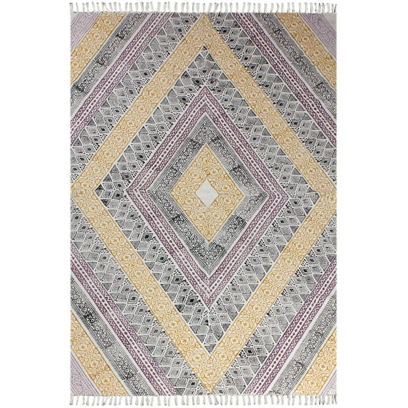 Casavani Hand Made Kitchen Floor Area Carpet,Yellow 5x7 ft
