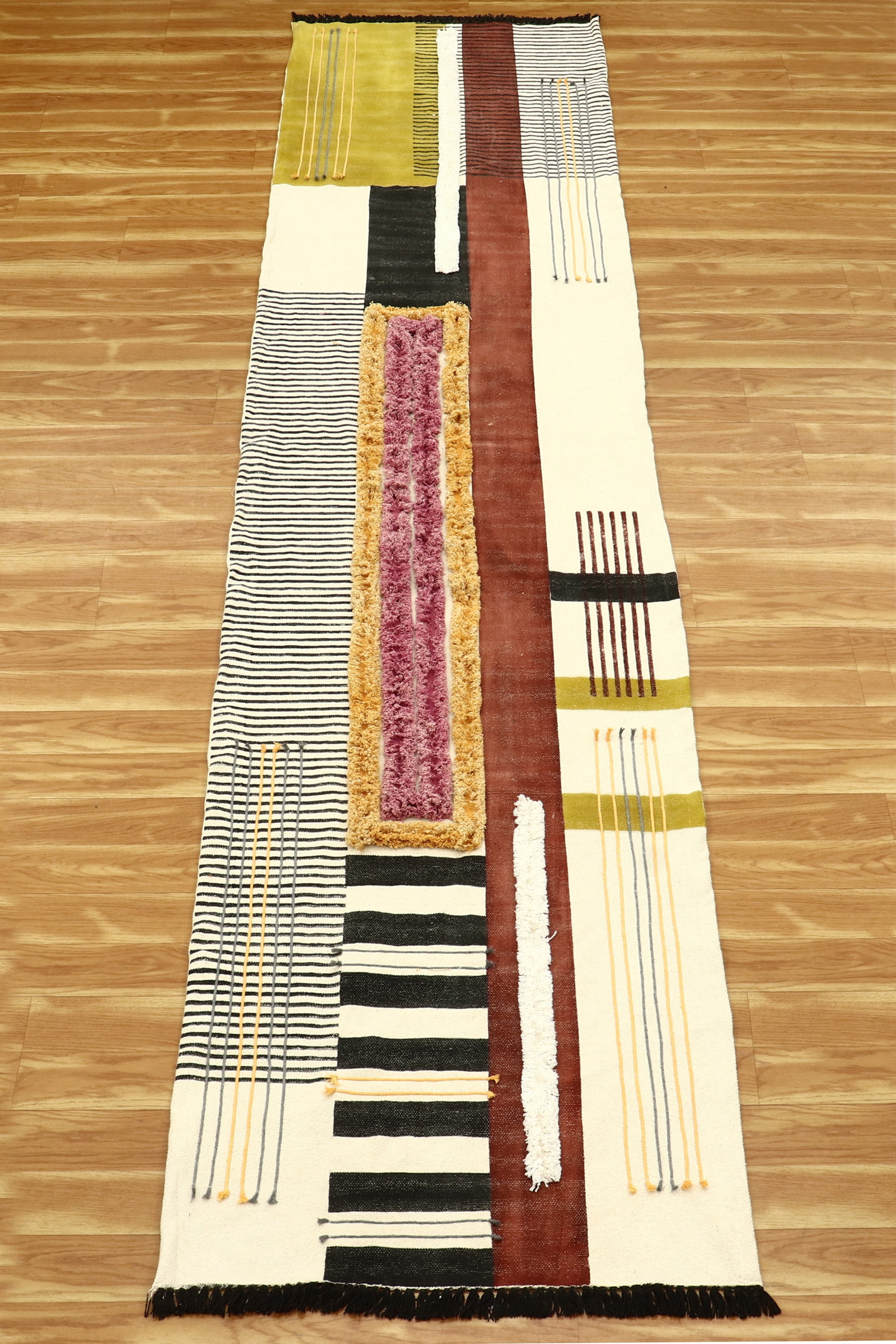 Casavani Hand Tufted Work Cotton Dhurrie Brown Outdoor Patio Rug ...
