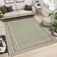 thumbnail image 1 of Casavani Hand Woven Block Printed Floor Mat, Green 10x14 feet, 1 of 6