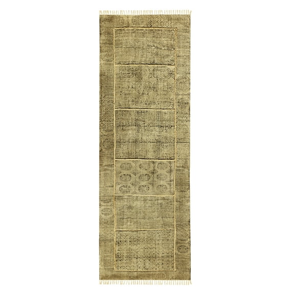 Casavani Hand Woven Brown Boho Dhurrie Indian Natural Cotton Rug Yoga Kilim 12x12 feet