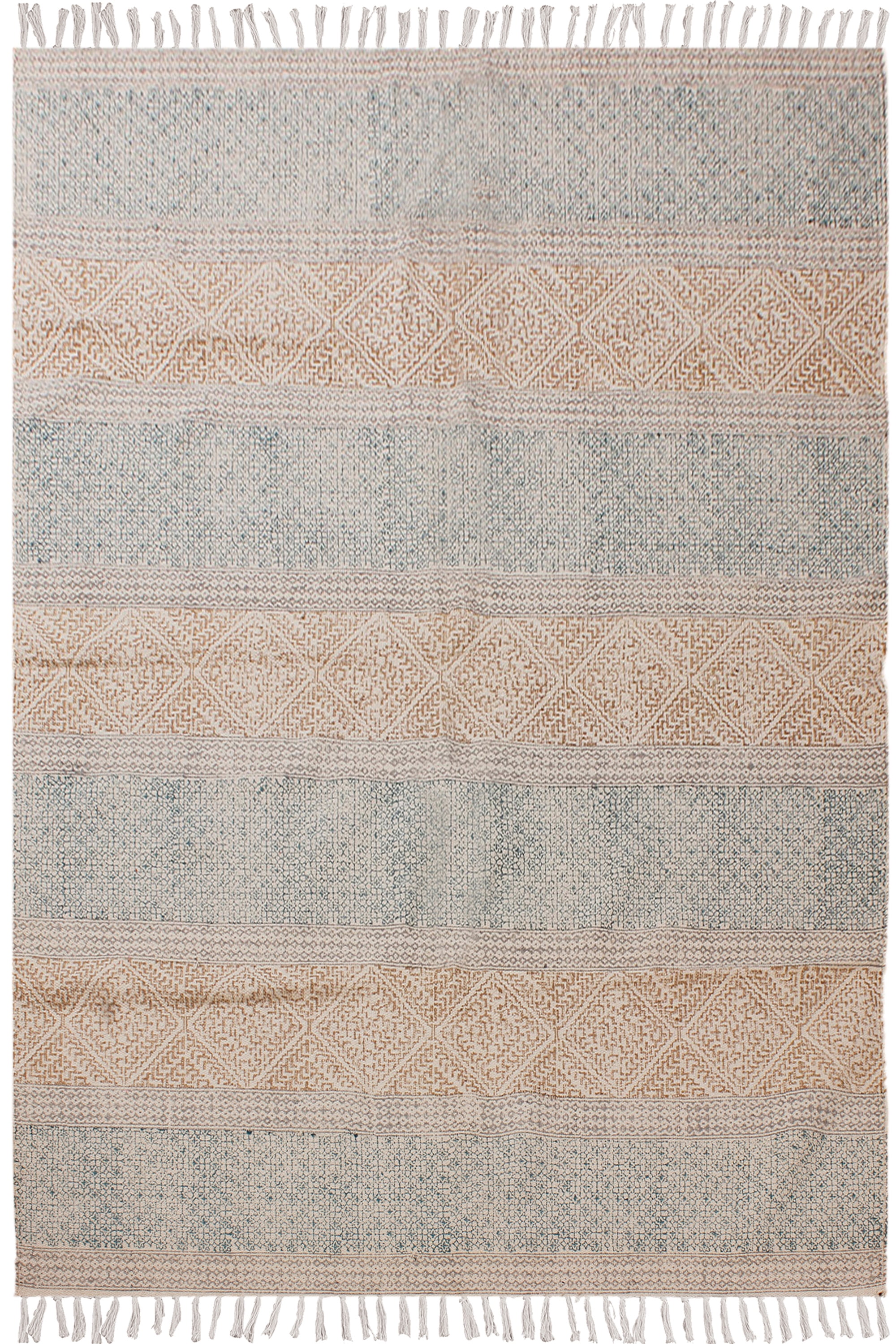 Casavani Hand Woven Durries Geometric Kitchen Outdoor Blue Carpet 4x15 ...
