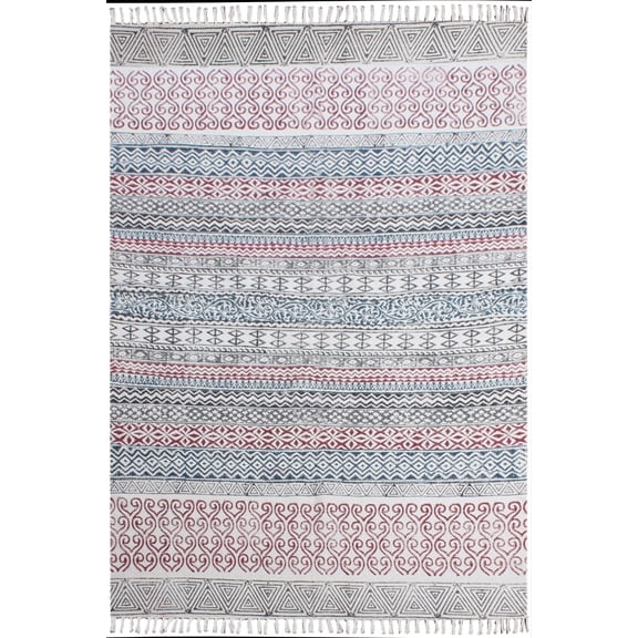 Casavani Hand Woven Living Room Entrance Rug, Red 2x3 feet