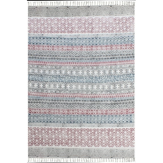 Casavani Hand Woven Living Room Entrance Rug, Red 6x12 feet