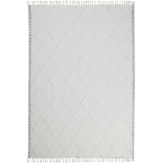 Casavani Hand made Pure Cotton Yoga Garden Rug, Beige 12x15 feet