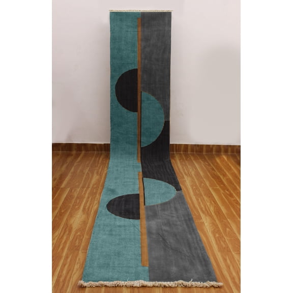 Casavani Handblock Printed Blue Cotton Rug Custom Dining Room Carpets Home Decor Kilim 5x8 feet