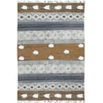 thumbnail image 1 of Casavani Handblock Printed Brown Cotton Carpets Square Bedroom Dining Room Kitchen Area Rugs 5x5 feet, 1 of 7