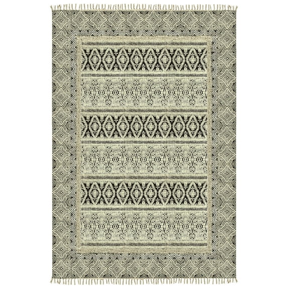 Casavani Handblock Printed Cotton Area Rug Living, Dining, Bedroom Area Carpets, Gray 12x15 Feet
