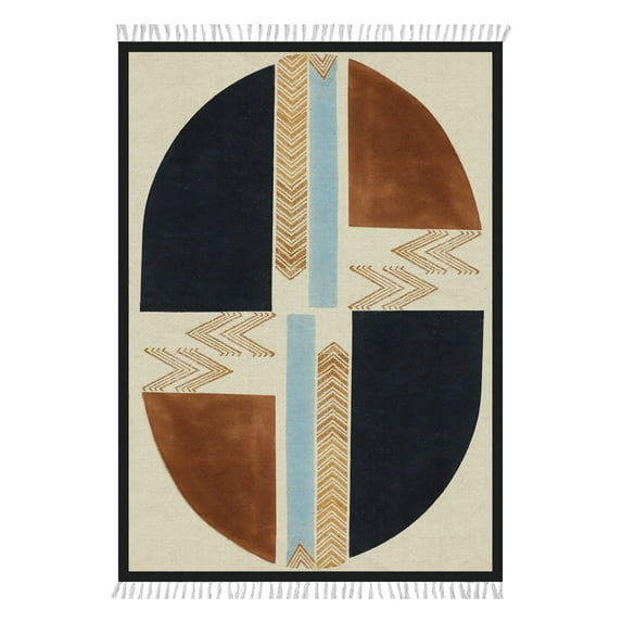Casavani Handblock Printed Cotton Dhurrie Living, Bedroom Carpets Outdoor Patio Rug, Blue 10x18 feet