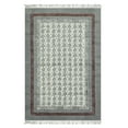 thumbnail image 1 of Casavani Handblock Printed Cotton Kilim Rug 2x12 Runner Rug Gray Beige Cotton Dhurrie Floral Rug Hallway Stair Runner, 1 of 6