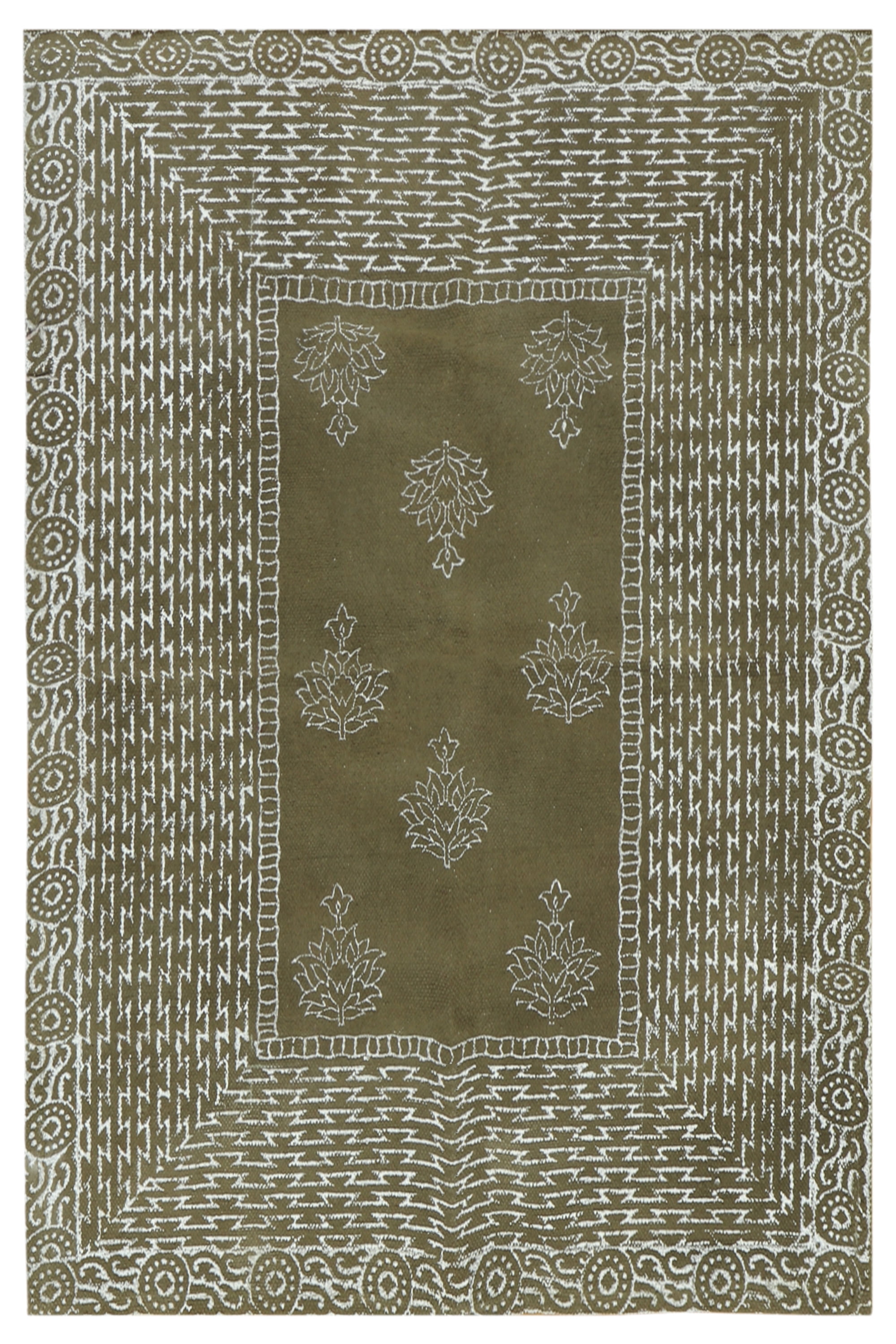 Casavani Handblock Printed Cotton Rug Brown Hallway Runner Area Carpets ...