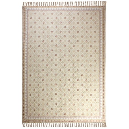 Casavani Handmade Beige Cotton Durries Bordered Hallway Runner Rug Kitchen Runner 3x10 feet