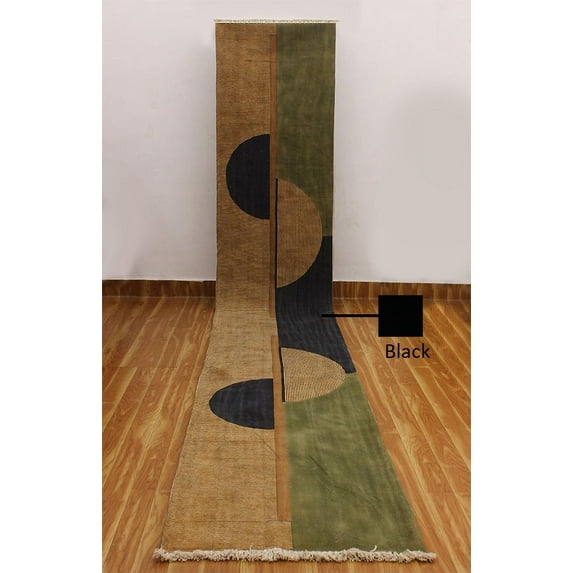 Casavani Handmade Block Printed Brown Cotton Dhurrie Bedroom and Dining Room Rug Outdoor Rug 9x15 feet