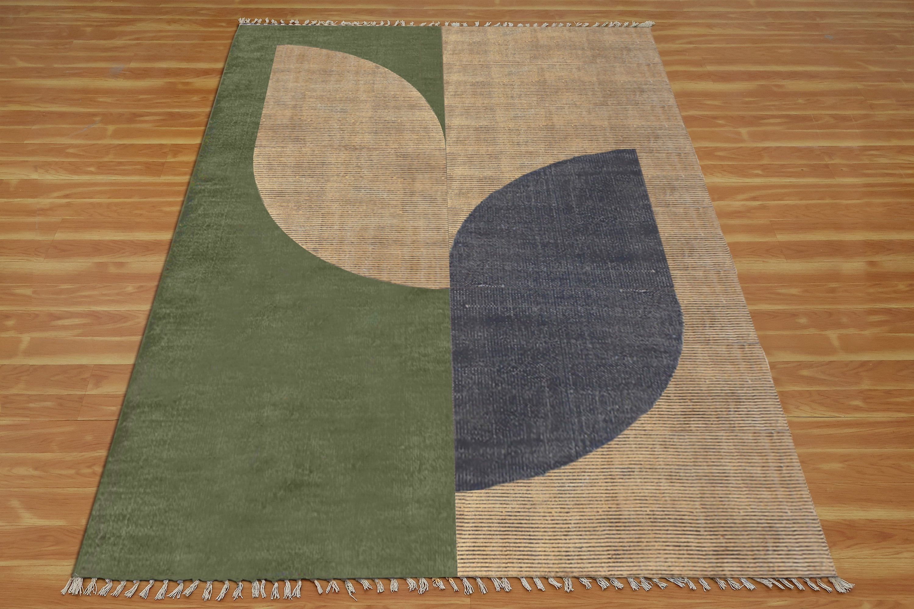 Casavani Handmade Blue Cotton Dhurrie Custom Dining Room Carpets Home