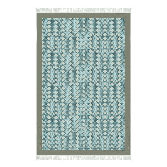 Casavani Handmade Blue Cotton Dhurrie Hallway & Stair Runner Rug Home Decor Kilim 4x15 feet