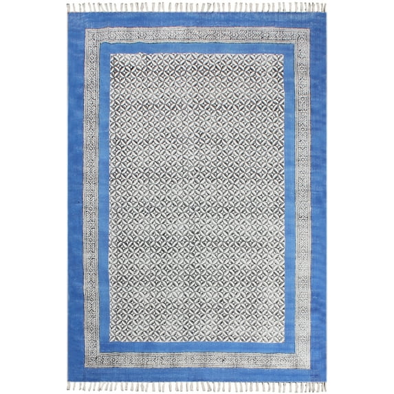 Casavani Handmade Blue Cotton Throw Rug Kitchen Dining Area Mat 10'x16' ft