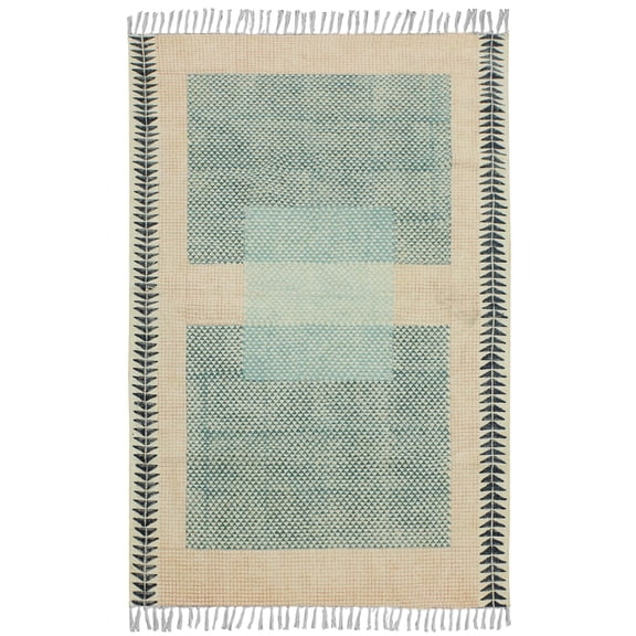 Casavani Handmade Cotton Area Rug Green Hallway Runner Rugs 3x20 feet