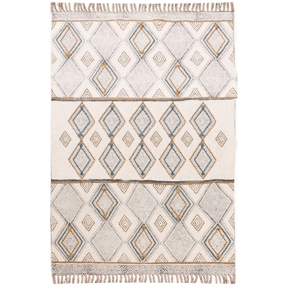 Casavani Handmade Cotton Area Rugs for Kitchen Yoga Mats, Grey 2x3 feet
