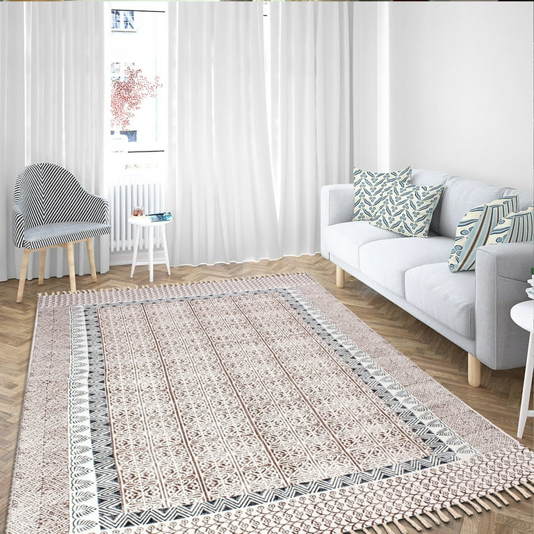 Square cotton Area Rug, block printed rug / carpet, area rug 2024 4X4 feet, 5X5 feet, 6X6 FEET, 7X7 FEET, 8X8 FEET, 9X9feet, 10x10 feet