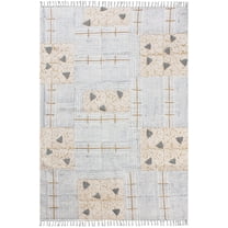 Casavani Handmade Cotton Flat Weave Custom Rug, Blue 2x3 feet