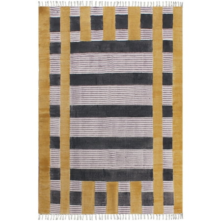 Casavani Handmade Cotton Rug Garden Yoga Mat Outdoor Patio Rug, Yellow 8'x10' ft
