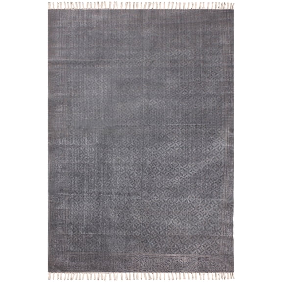 Casavani Handmade Eco Friendly Cotton Area Rug, gray 5x10 feet