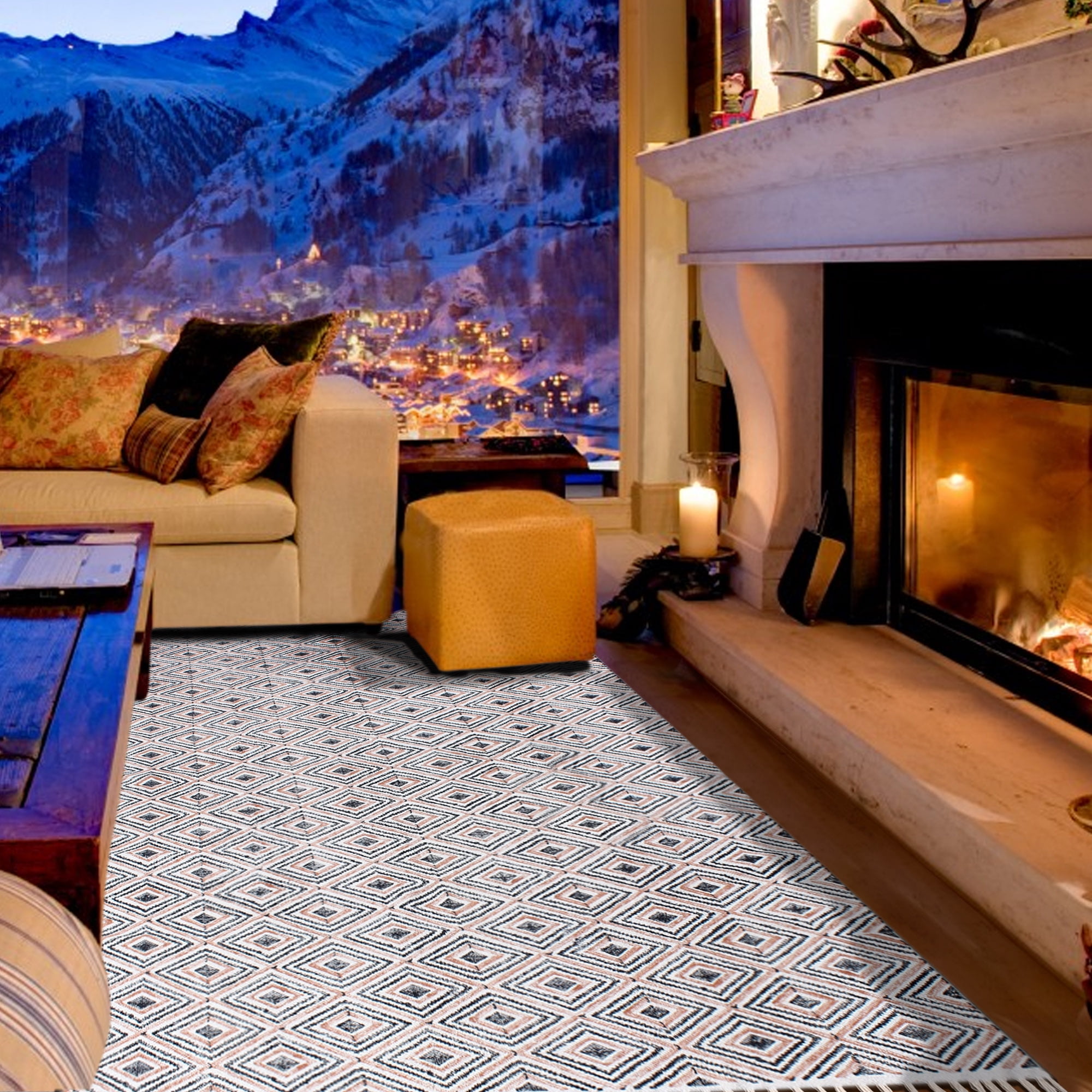 Casavani Handmade Geometric Garden Area Rug, Brown 4x15 feet - Walmart.com