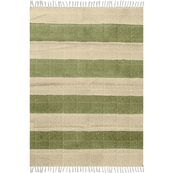 Casavani Handmade Green Cotton Dhurrie Custom Kitchen Carpets Home Decor Kilim 2x3 feet
