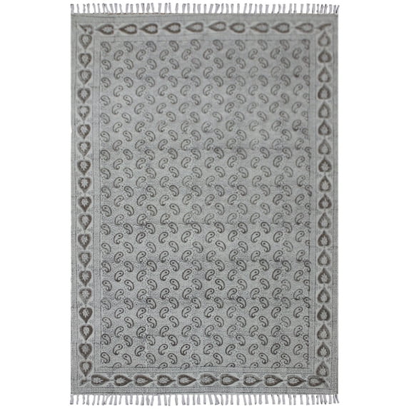 Casavani Handmade Living Room Cotton Area Rug,Gray 10x16 ft