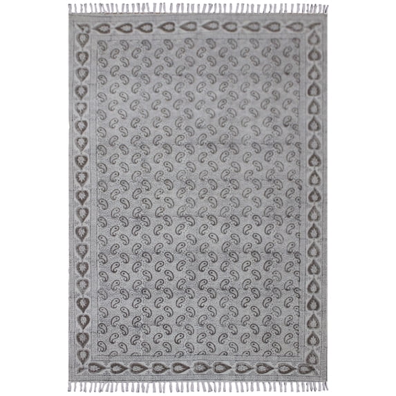 Casavani Handmade Living Room Cotton Area Rug,Gray 4x20 ft