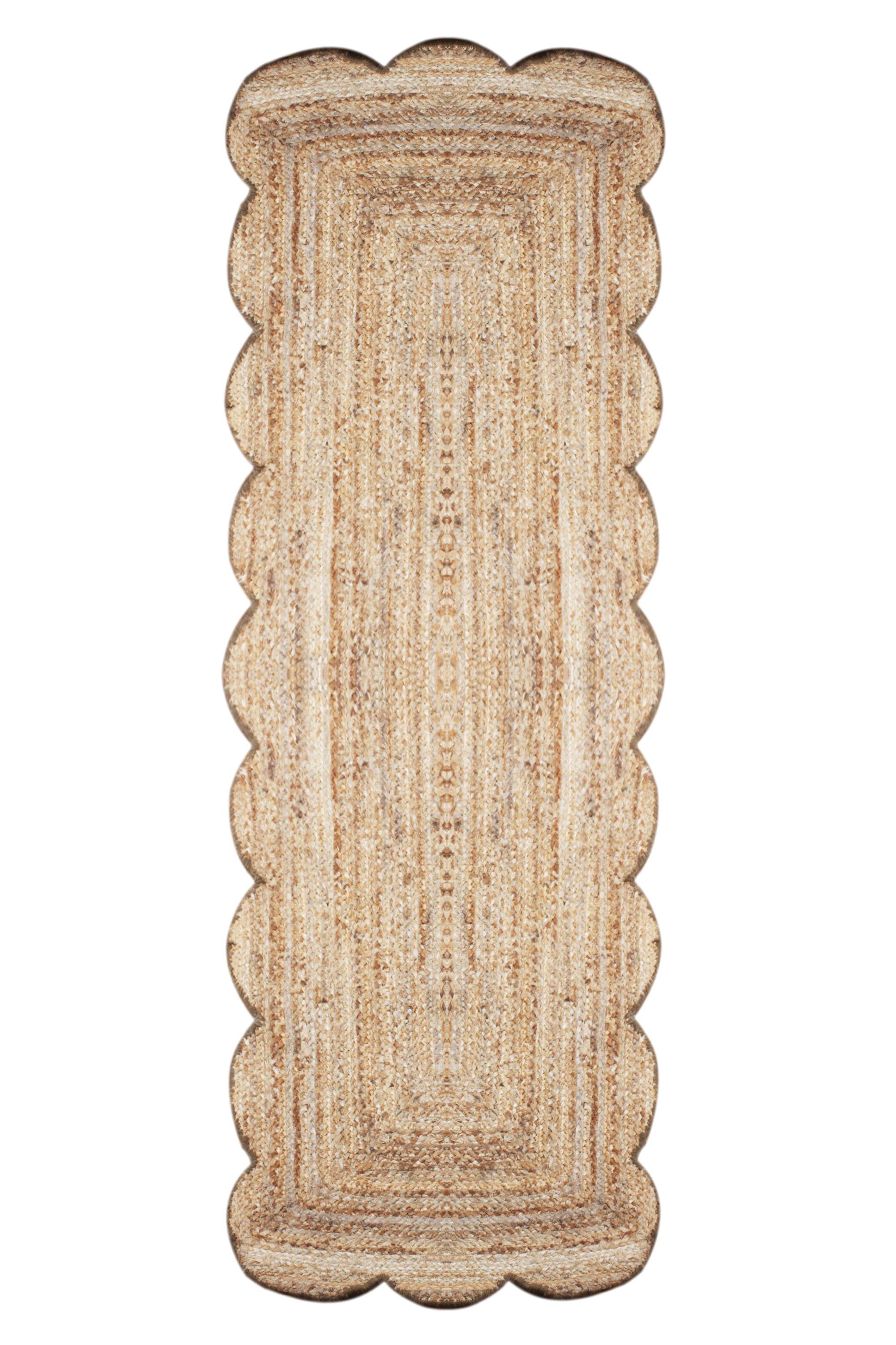 Casavani Handmade Natural Jute Rug Geometric Beige Living Area Rug