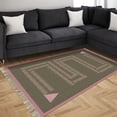 thumbnail image 1 of Casavani Handmade Pink Cotton Living, Dining Room Area Carpets Square Indoor Outdoor Rug 6x6 Feet, 1 of 5
